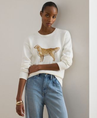 Petite Intarsia-Knit Crewneck Sweater