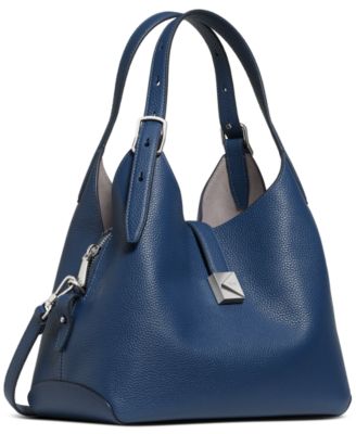 Deco Medium Pebbled Leather Crossbody Tote Bag