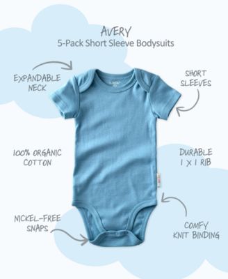 Baby Boys' or Girls' Short-Sleeve Bodysuit, 5-Pack
