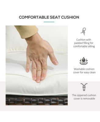 Patio Wicker Adirondack Chair with Soft Cushions,