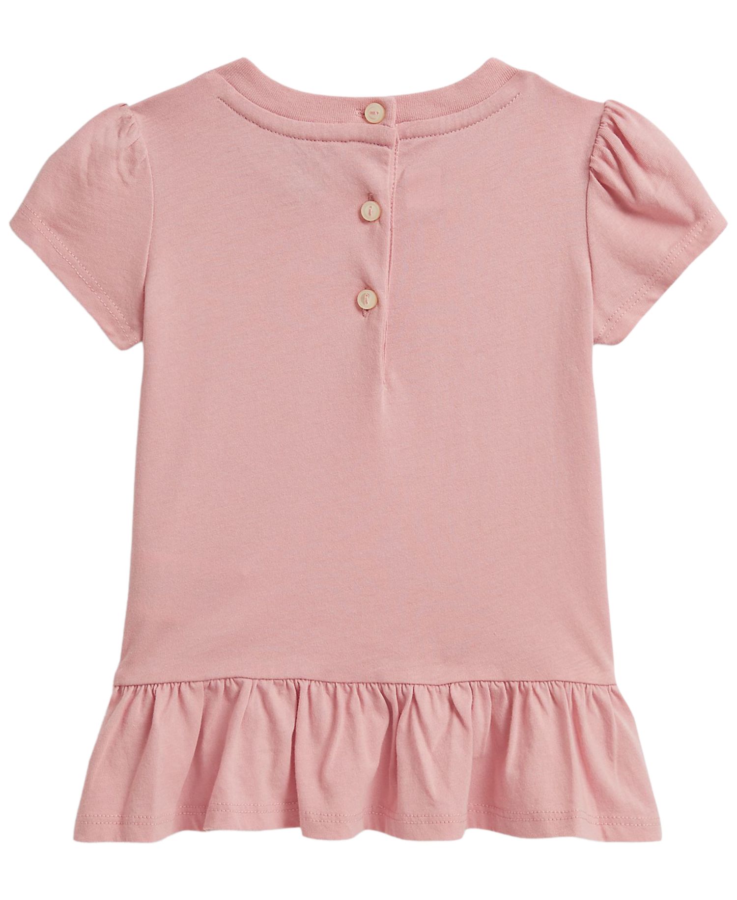 Ralph Lauren Baby Girls' Polo Bear Cotton Jersey Peplum Top