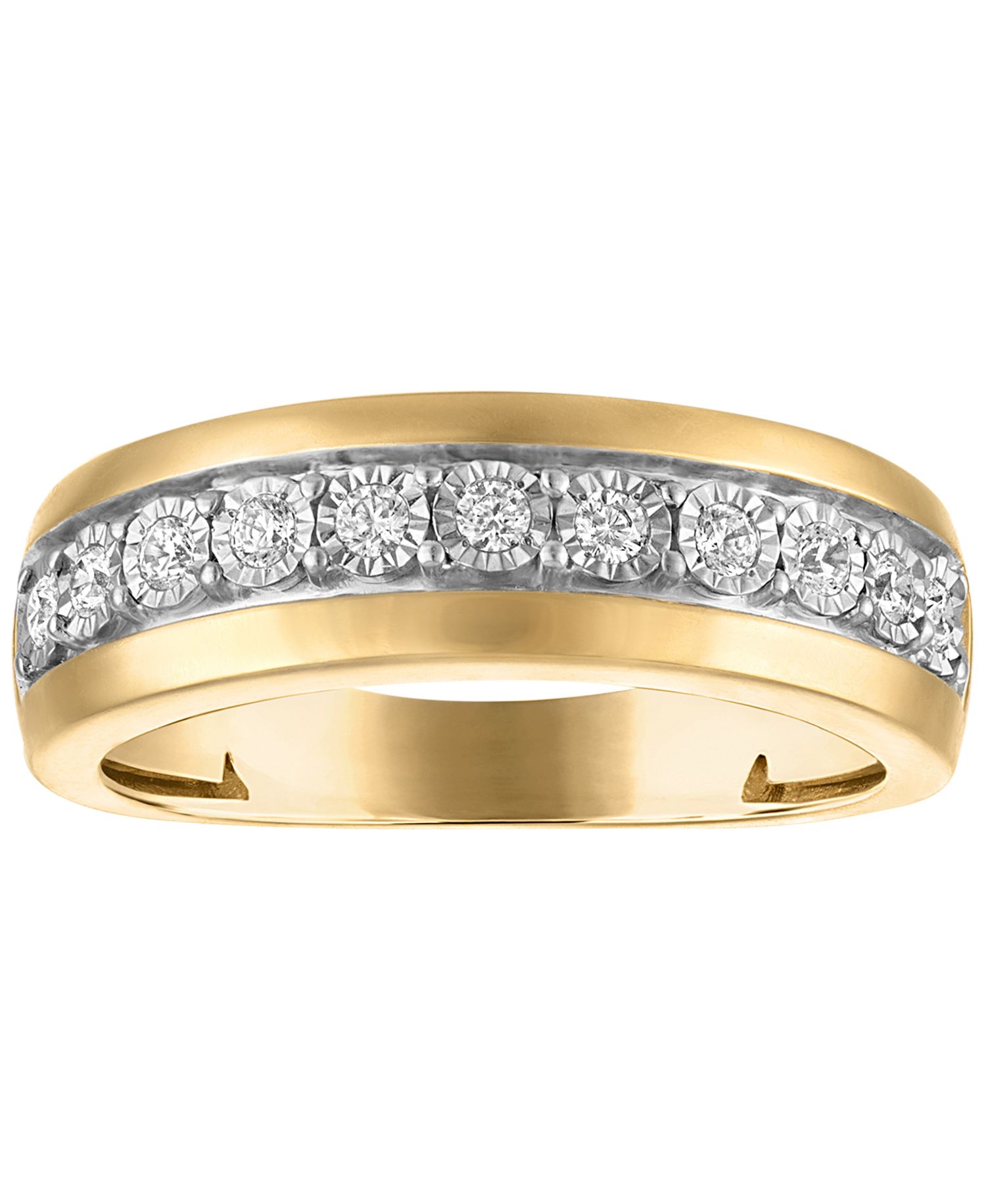 Men's Diamond (1/4 ct. t.w.) Ring in 14k Gold-Plated Sterling Silver
