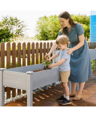 2 Tier Raised Garden Bed, Elevated Wooden Planter Box
