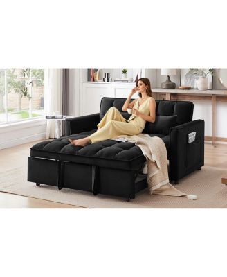 55-inch 3-in-1 Convertible Sofa Bed with Adjustable Back and Storage