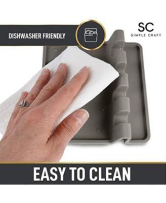 Silicone Kitchen Utensil Rest with Drip Pad for Multiple Utensils