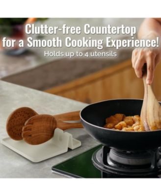 Silicone Kitchen Utensil Rest with Drip Pad for Multiple Utensils