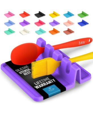 Silicone Kitchen Utensil Rest with Drip Pad for Multiple Utensils