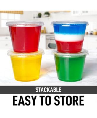 200 Pack Clear Jello Shot Cups with Lids - Disposable Condiment Cups