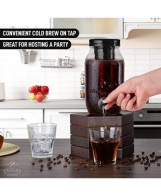 1.5L Cold Brew Coffee Maker with Glass Carafe & Stainless Steel Filter