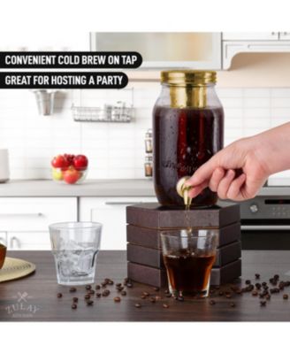 1.5L Cold Brew Coffee Maker with Glass Carafe & Stainless Steel Filter