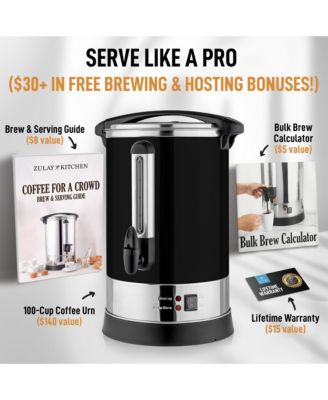 Premium 100 Cup Commercial Coffee Urn - Large Coffee Dispenser
