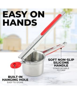 Premium Large 15oz Potato Masher and Ricer Kitchen Tool (3 Discs)