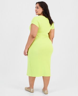 yellow plus size bodycon dress Women's Plus Size Moonwave Bodycon Dress - Mustard