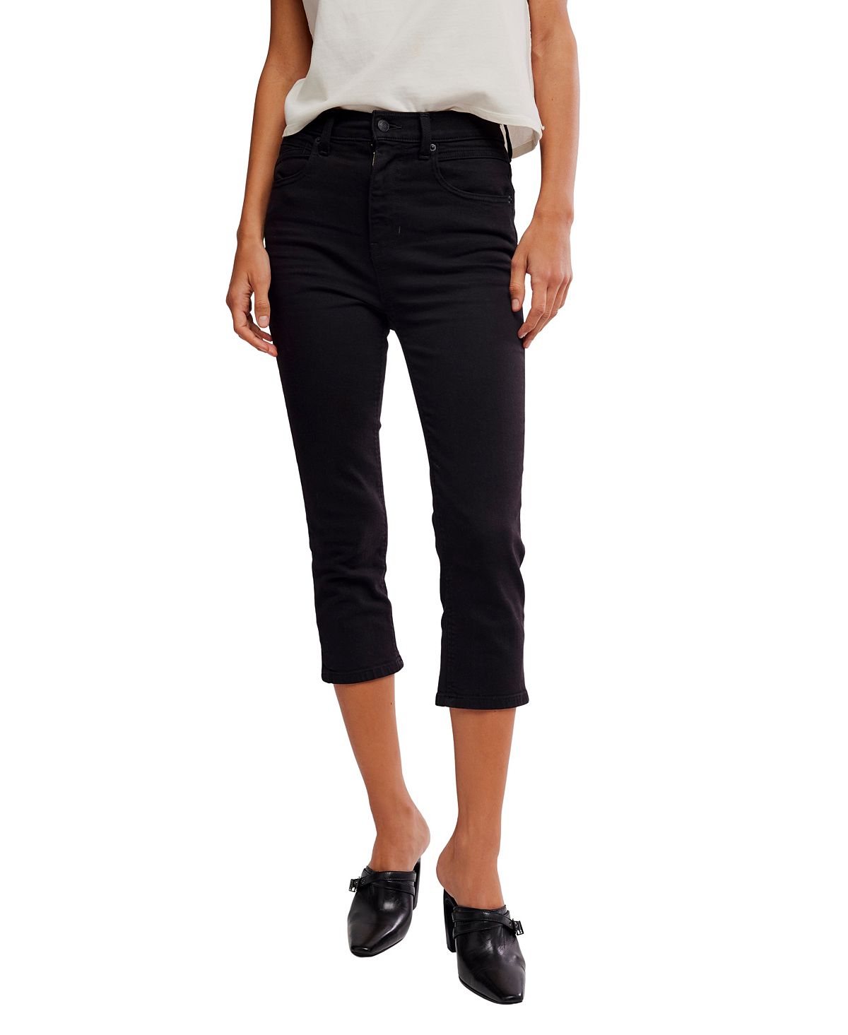 Free People Women's Slim-Fit Cropped Jeans view 1 — MAYCSS fashion products