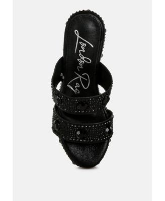 Womens Iki Diki Rhinestone & Diamante Wedge Sandals