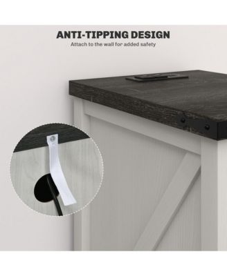 End Table with Charging Station and USB Ports,