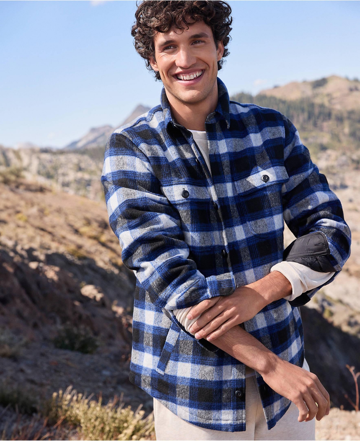 Lands' End Women's Men's Super Brushed Shirt Jacket