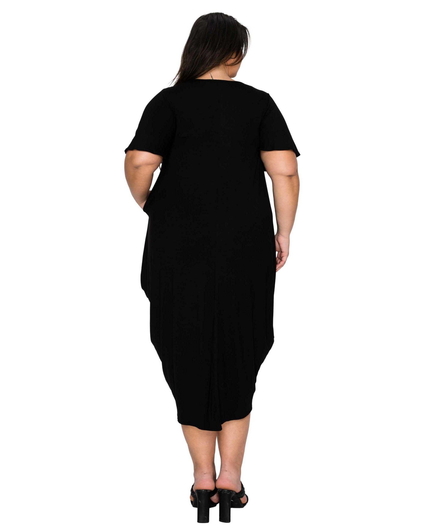 Женское платье L I V D Plus Size Liz Flutter Sleeve Pocket, цвет: Чёрный — фото 3