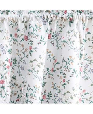 Ellis Country Floral Small Scale 1.5" Rod Pocket Floral Pattern with Ruffle Lace Edge Swag 58"x36" Multicolor