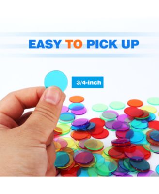 500 Pieces of 3/4-inch Plastic Transparent Bingo Chips for Bingo Game Party