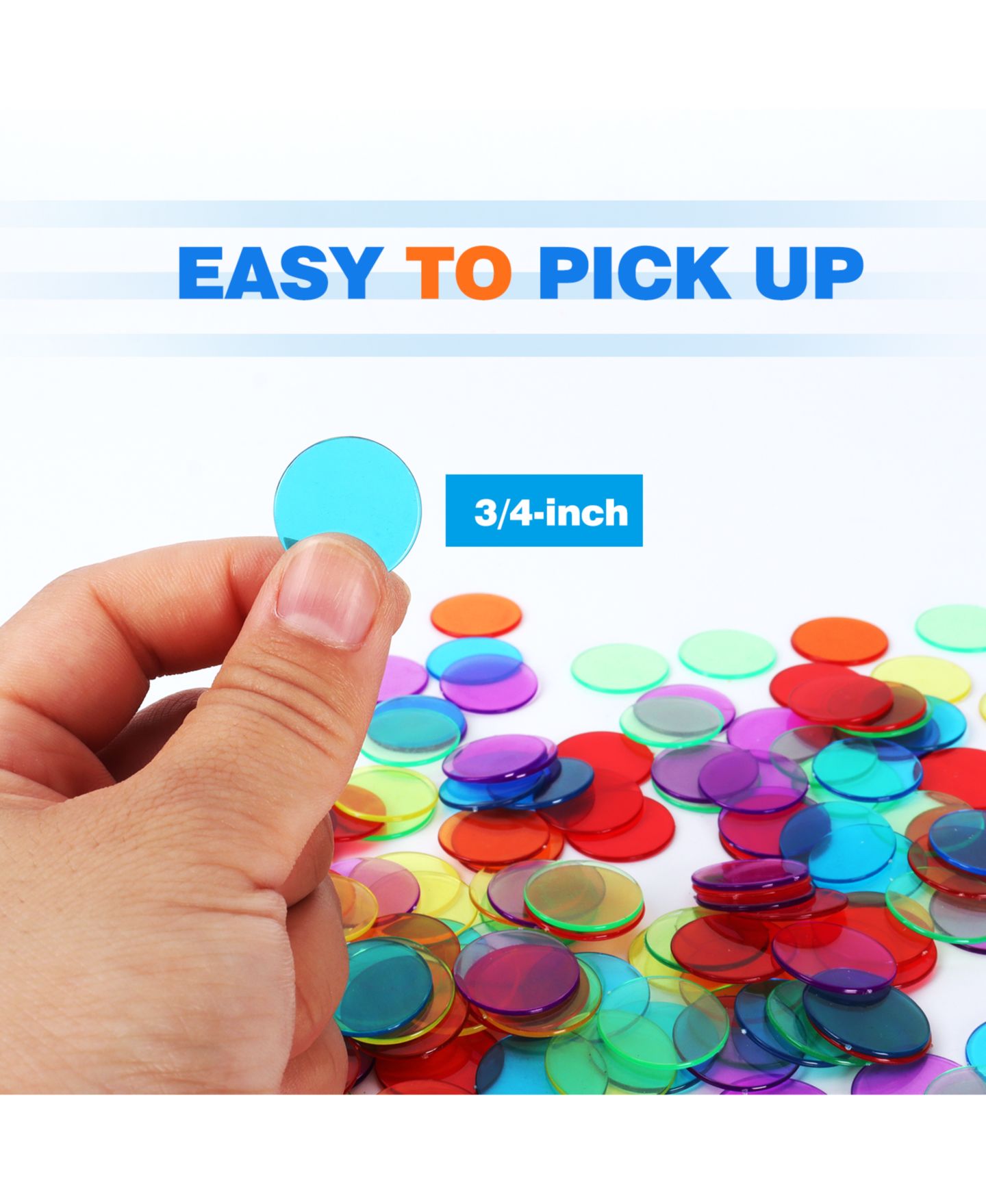 Детские игрушки GSE Games & Sports Expert 500 Piece Transparent 3/4-Inch Durable Bingo Chips, Ages 6+, цвет: Mixed Color — фото 4