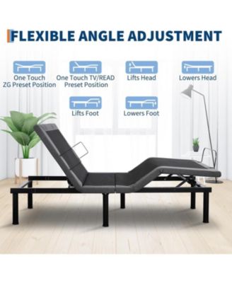 Twin XL Adjustable Bed Frame, Ergonomic Electric Bed Base with Wireless Remote and 2 USB Ports, Head and Foot Incline, Nightlight, Massager