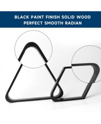 Solid Wood 8-Ball Triangle and 9-Ball Diamond Ball Racks for 2-1/4" Pool Balls, Pool Ball Rack