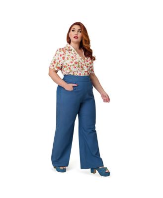 Plus Size 1970s Flare Pants