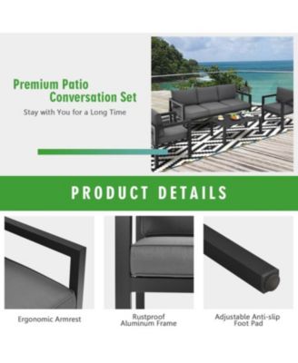 Outdoor 4-Piece Patio Furniture Set for Backyard or Poolside