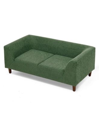 Modern Olive Green Pet Sofa Bed with Armrests and Backrest for Medium and Small Breeds