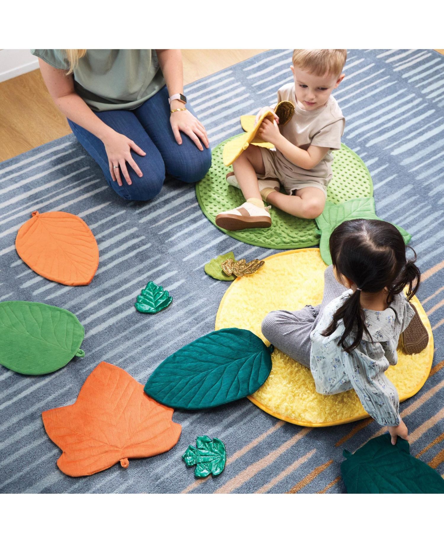 Jumbo Sensory Leaves Crinkle Set (14"L x 12"W), 8-Piece Set
