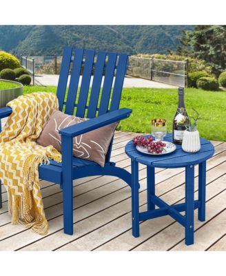 2Pcs Patio Adirondack Side Table Weather Resistant HDPE Garden