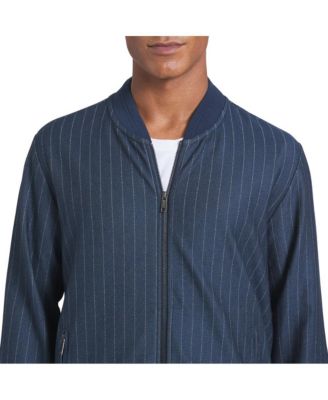 Men's pinstripe zip-up jacket