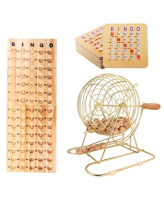 Bingo Game Set with 8" Bingo Cage and Master Board, 75 Bingo Balls, 10 Shutter Bingo Cards