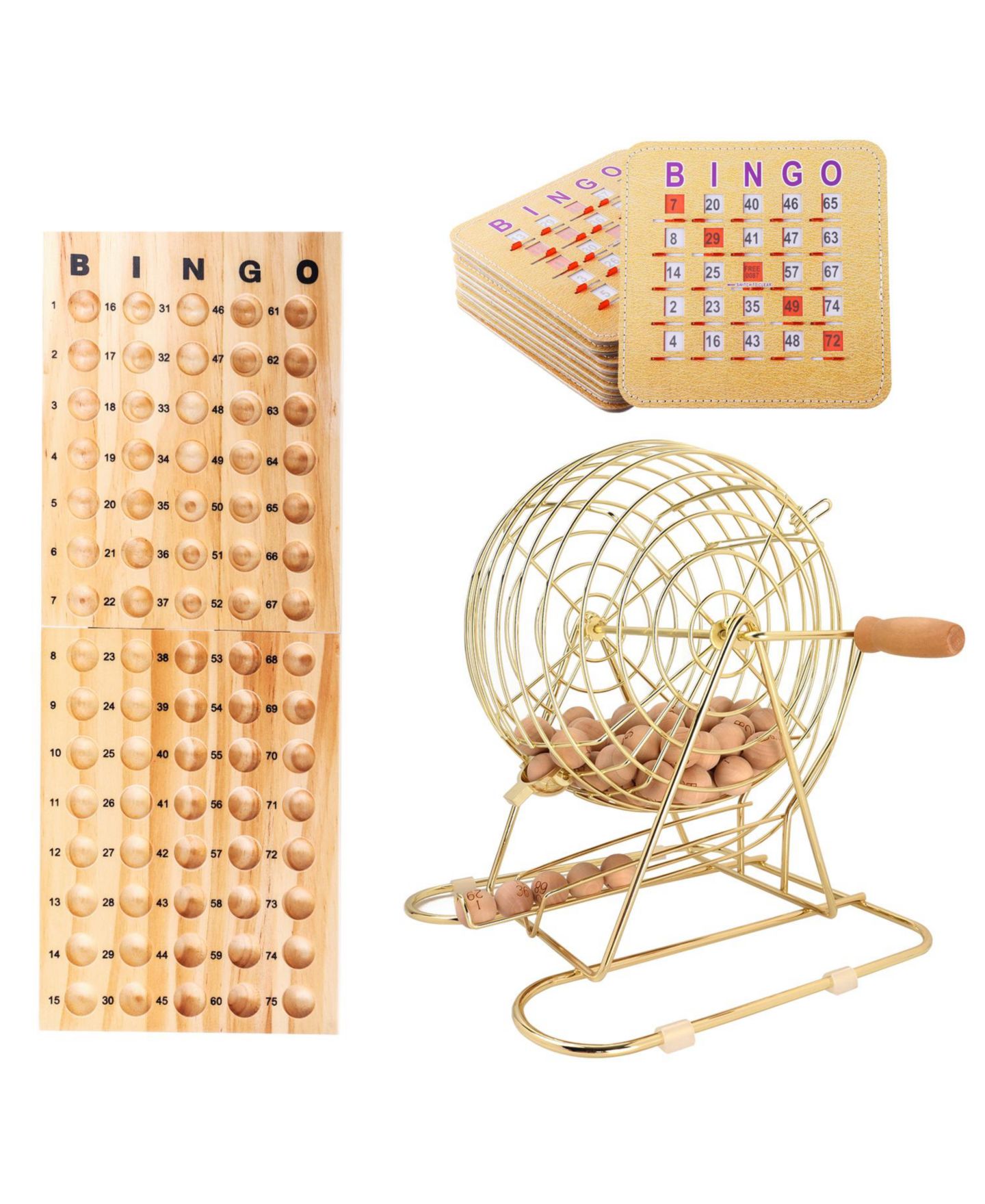 Детские игрушки GSE Games & Sports Expert Bingo Game Set with 75 Balls and 10 Shutter Cards, Ages 6+, цвет: Золотой — фото 1