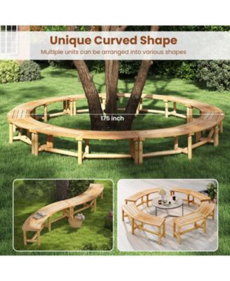 Patio Curved Bench for 2-3 People Outdoor Loveseat for Backyard Garden