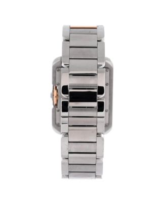 Tank Anglaise Automatic Watch in Stainless Steel and Rose Gold 30mm
