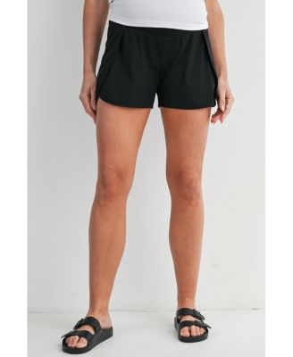 Women's Maternity Over-the-Belly Active Shorts with Built-In Liner