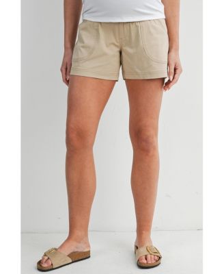 Women's Maternity Over-the-Belly Pull-On Shorts with Pockets