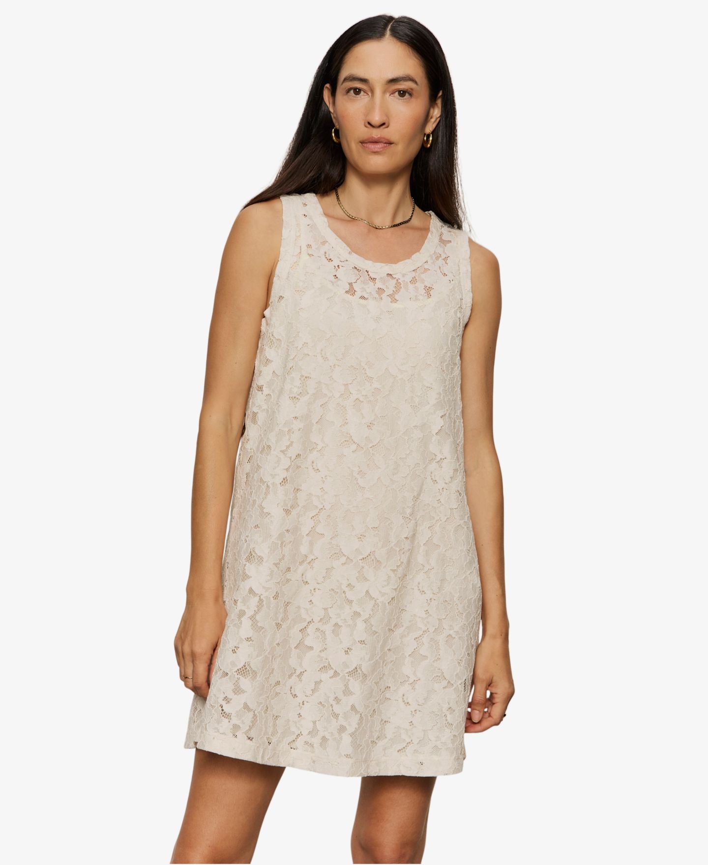 Женское платье Sanctuary Sleeveless Lace Tank Mini, цвет: Collagen — фото 3