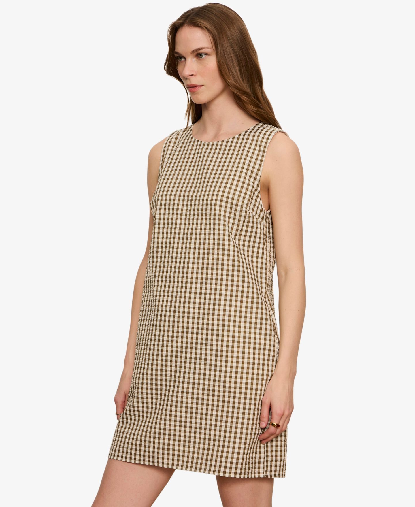 Женское платье Sanctuary Sleeveless Seersucker Mini, цвет: В мелкую клетку — фото 4