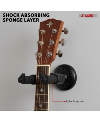 5Core Guitar Wall Mount 2Pc Hanger Hook Metal Base Soft Padding Adjustable Rotatable Holder