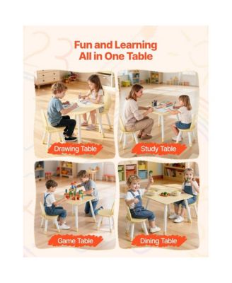 Toddler Art Table and Chair Set with Rounded Edges