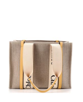 Medium Woody Tote Canvas with Leather