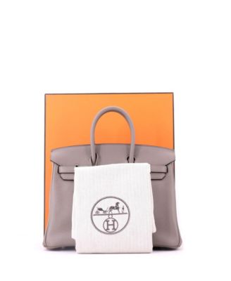 Birkin 25 Handbag Grey Novillo with Palladium Hardware