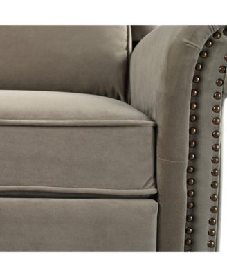 Velvet Swivel Rocking Chair, Modern Upholstered Glider Chair Adjustable Backrest Recline