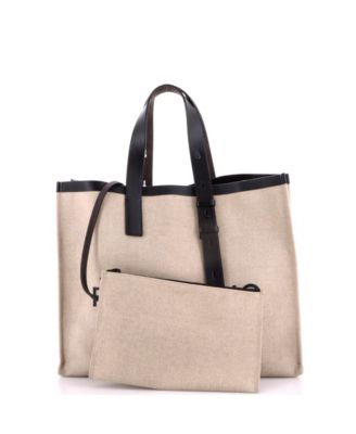 Large Logo Shopping Tote Canvas with Leather