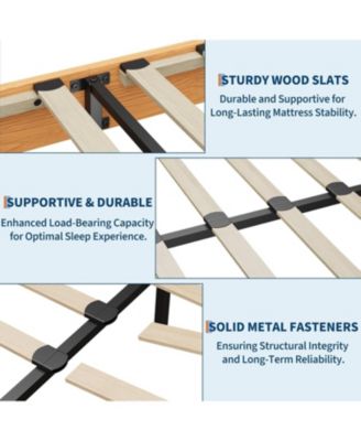 Bed Frame Underbed Storage Clearance Wood Metal Slat No Headboard No Box Spring Easy Assembly Pine