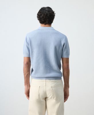 Men's Cotton Knitted Structure Polo Shirt