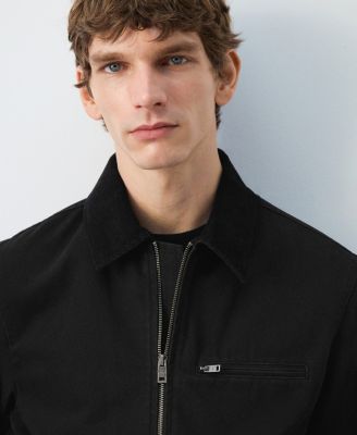 Men's Corduroy Collar Denim Jacket